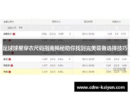足球球星穿衣尺码指南揭秘助你找到完美装备选择技巧
